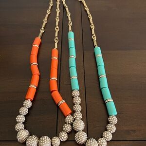 J Crew set of two necklaces with crystal accents
